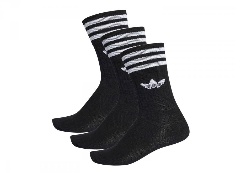 Adidas Solid Crew Sock Black / White S21490 - ADIDAS Originals