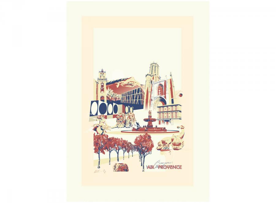 Affiche Bonjour Aix en Provence / Architecture / Vincent Maunier - Magasin General Plus