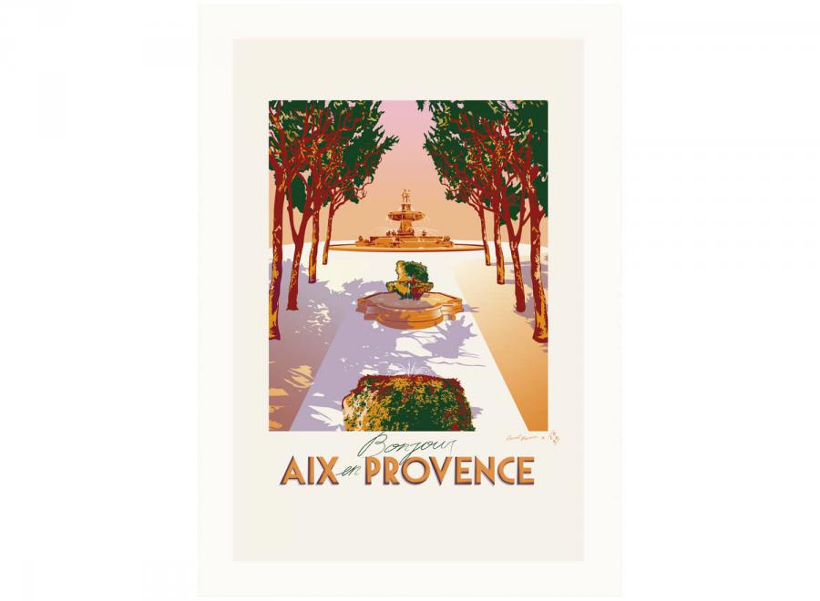 Affiche Bonjour Aix en Provence / Cours / Vincent Maunier - Magasin General Plus