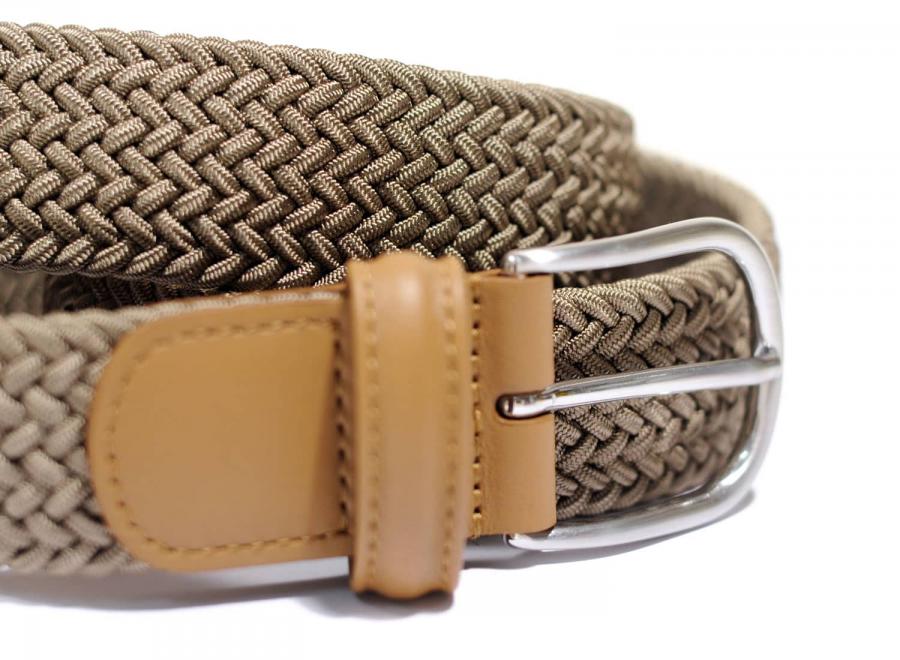 Anderson Woven Elasticated Belt Beige - Andersons