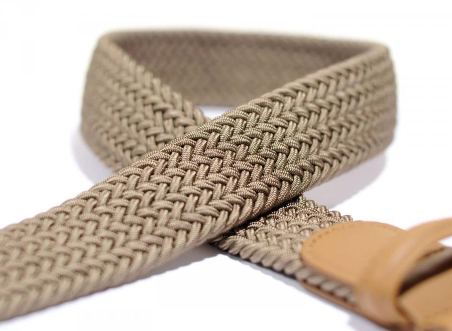 Anderson Woven Elasticated Belt Beige - Andersons