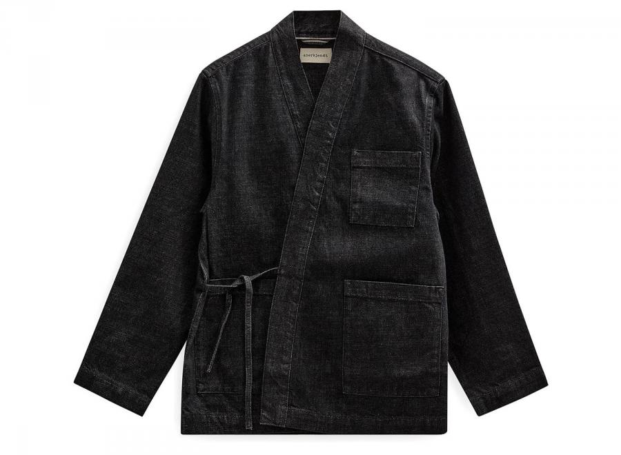 Anerkjendt Akjesper Selvedge Denim Kimono Black 902606 - Anerkjendt