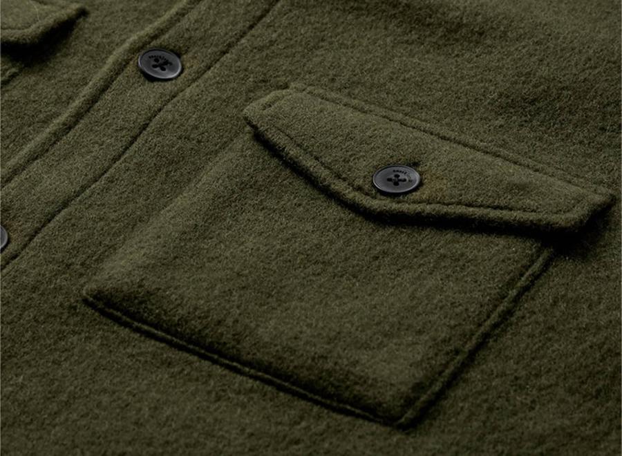 Anerkjendt Akoscar Boiled Wool Overshirt Forest Night 902022 - Anerkjendt