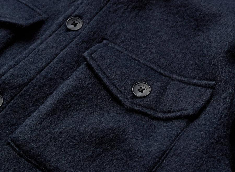 Anerkjendt Akoscar Boiled Wool Overshirt Sky Captain 902022 - Anerkjendt