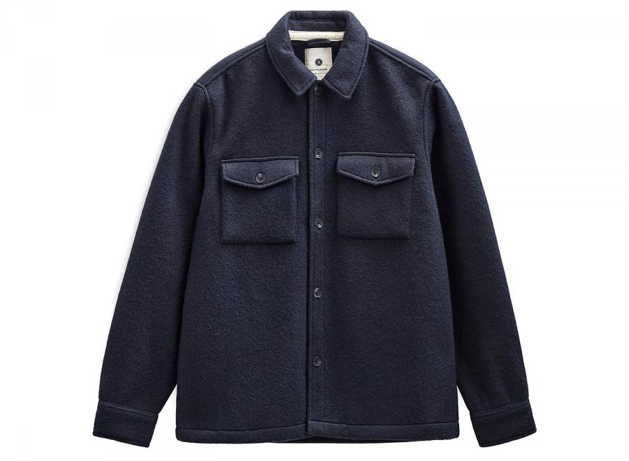 Anerkjendt Akoscar Boiled Wool Overshirt Sky Captain 902022 - Anerkjendt