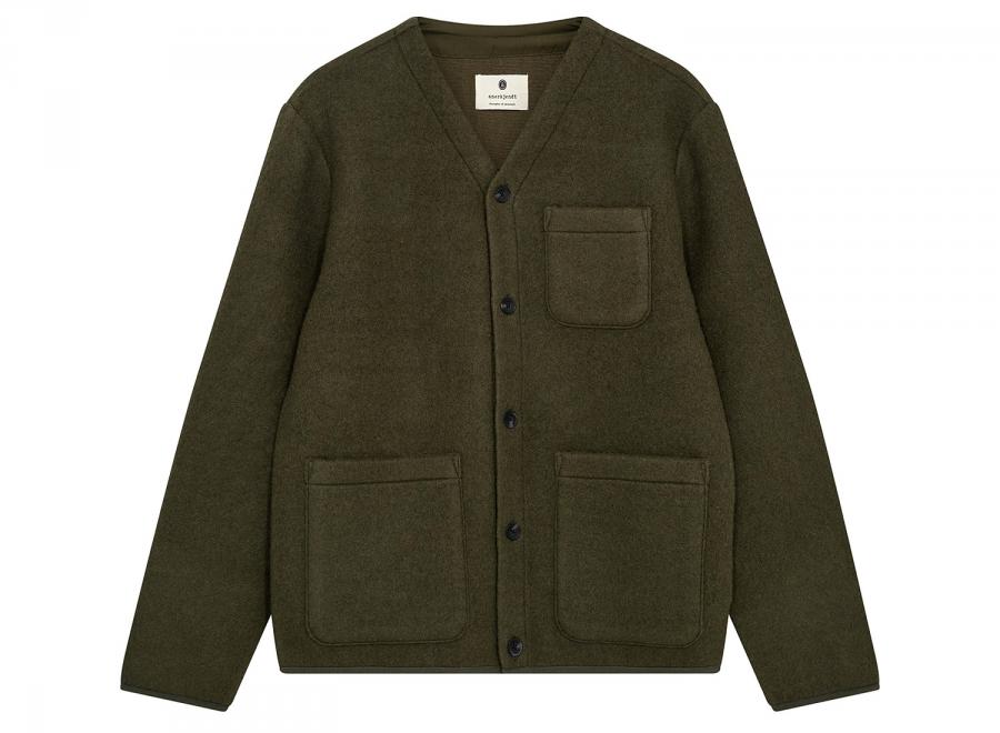 Anerkjendt Aksigurd Boiled Wool Overshirt Forest Night 902023 - Anerkjendt