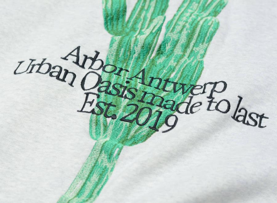 Arbor Antwerp Big Cactus Crewneck Ash Grey - Arbor Antwerp
