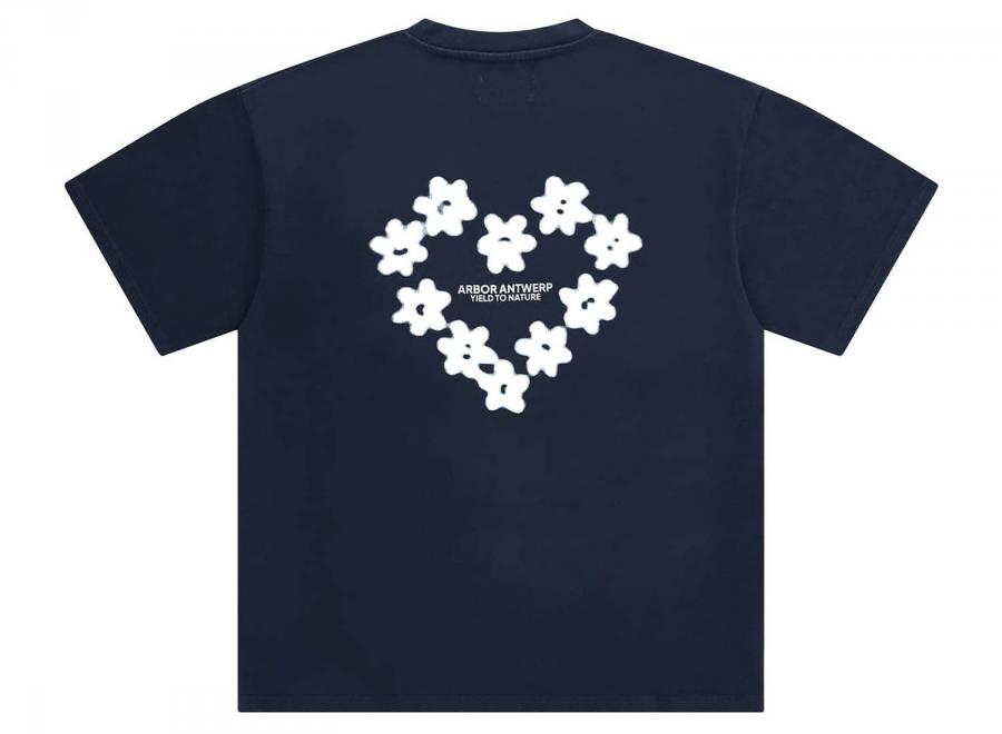 Arbor Antwerp Faded Flower Tshirt Blue - Arbor Antwerp