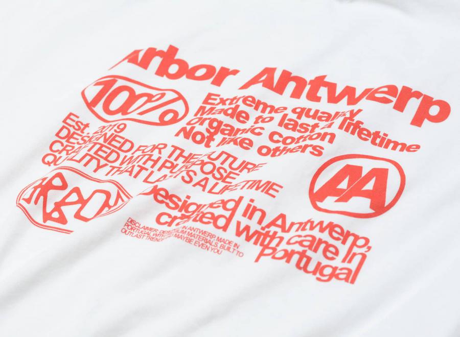 Arbor Antwerp Quality Tshirt White / Red - Arbor Antwerp