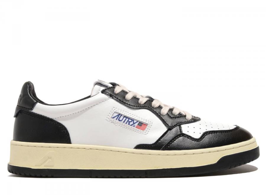 Autry 01 Low WB01 Leather Bicolor White / Black - Autry