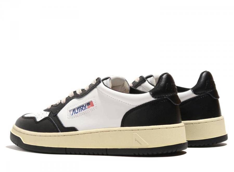 Autry 01 Low WB01 Leather Bicolor White / Black - Autry