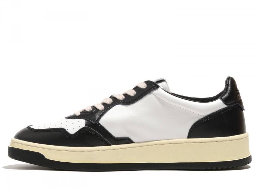 Autry 01 Low WB01 Leather Bicolor White / Black - Autry