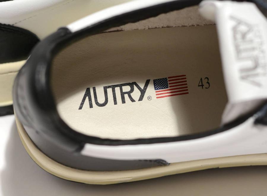 Autry 01 Low WB01 Leather Bicolor White / Black - Autry
