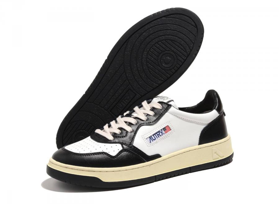Autry 01 Low WB01 Leather Bicolor White / Black - Autry