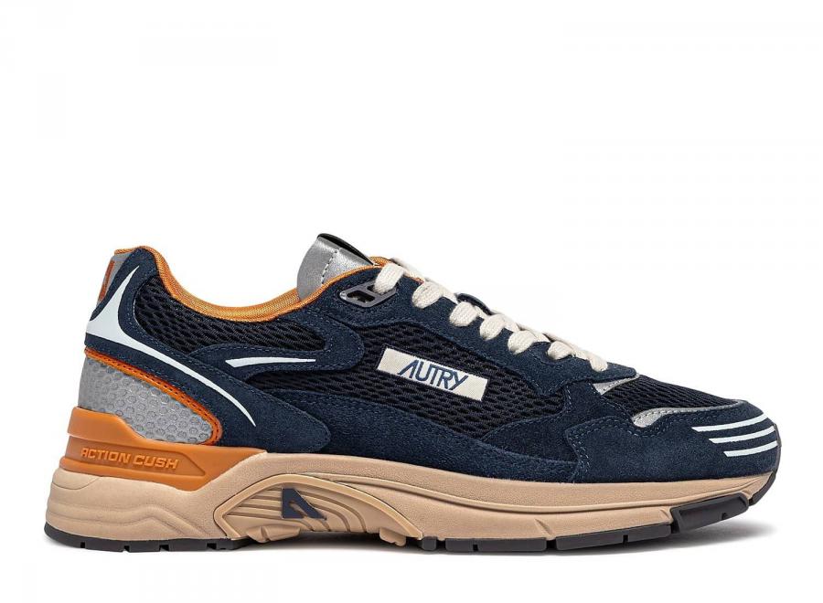 Autry Hyperway Low CI08 Suede / Mesh / Leather Midnight / Tomato Cream - Autry