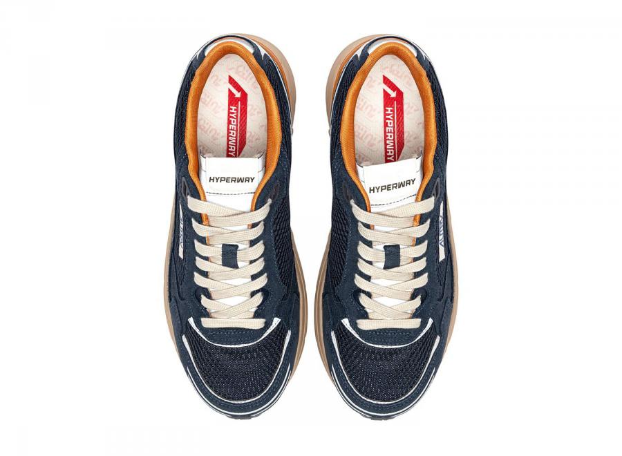 Autry Hyperway Low CI08 Suede / Mesh / Leather Midnight / Tomato Cream - Autry