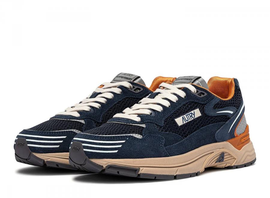 Autry Hyperway Low CI08 Suede / Mesh / Leather Midnight / Tomato Cream - Autry