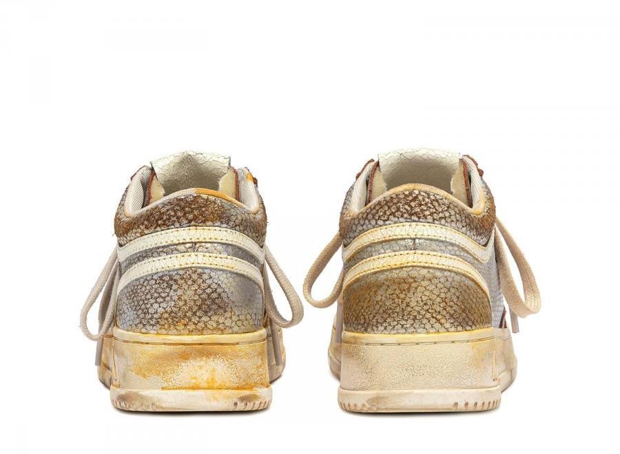 Autry Med-Way Super Vintage Mid KR01 Mettalic Snake Print  Silver / Marshmallow - Autry