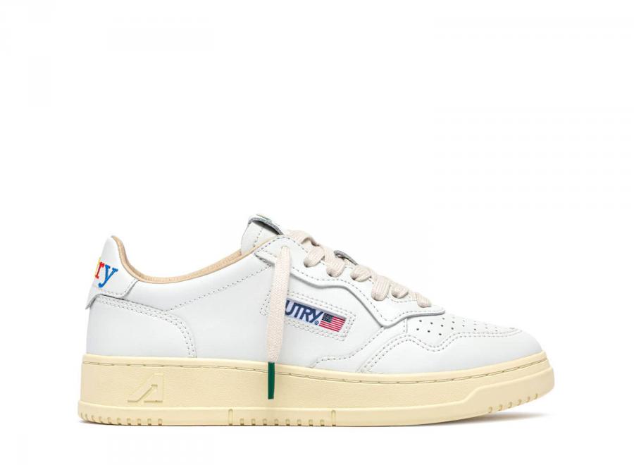 Autry Medalist Low BG01 Leather Logo White / White - Autry