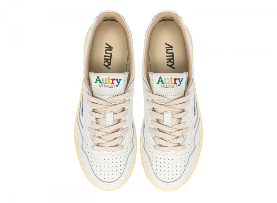 Autry Medalist Low BG01 Leather Logo White / White - Autry