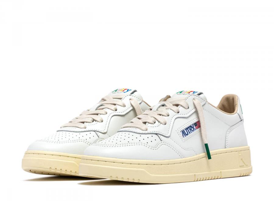 Autry Medalist Low BG01 Leather Logo White / White - Autry