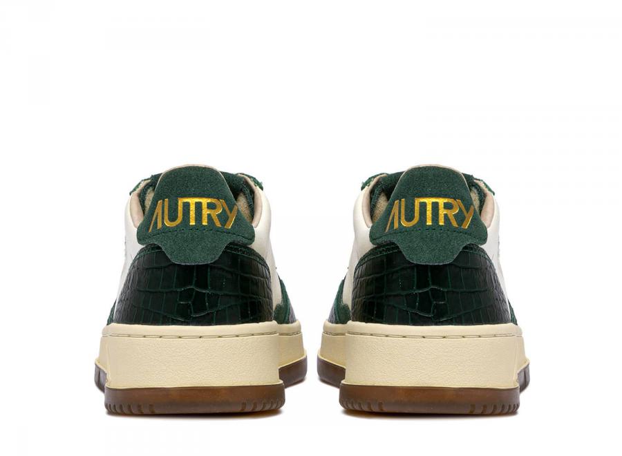 Autry Medalist Low CZ02 Leather / Cocco Print Marshmallow / Green - Autry