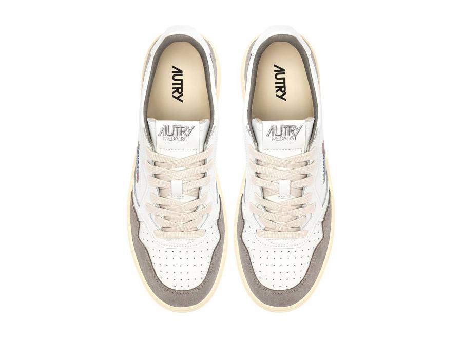 Autry Medalist Low FT15 Soft Leather / Suede White / Cemento - Autry