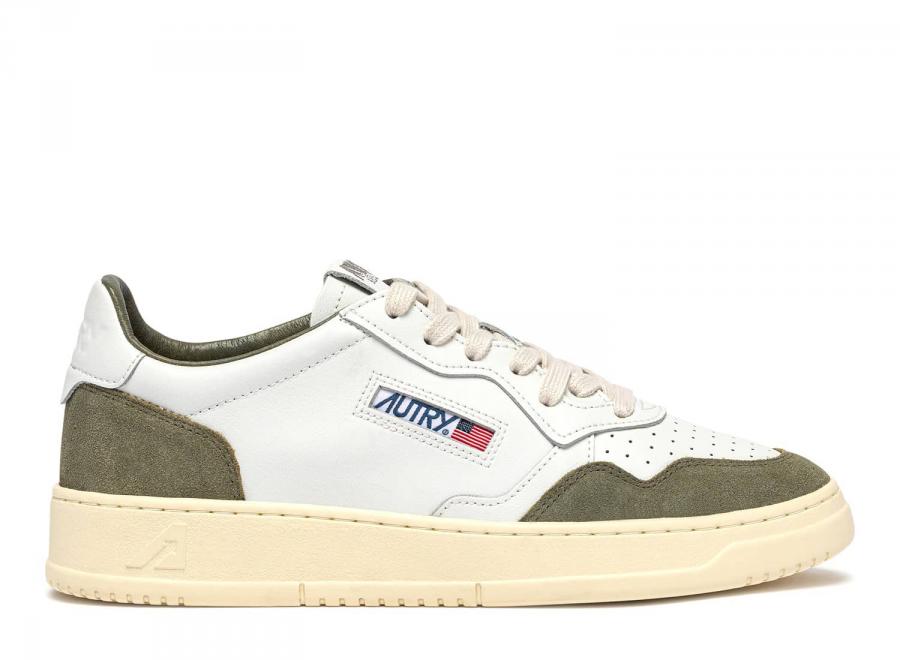 Autry Medalist Low FT21 Soft Leather / Suede White / Smoked Green - Autry
