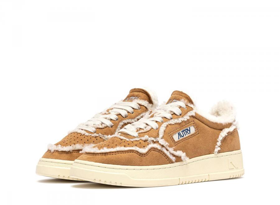 Autry Medalist Low GX01 Suede / Shearling Cognac - Autry