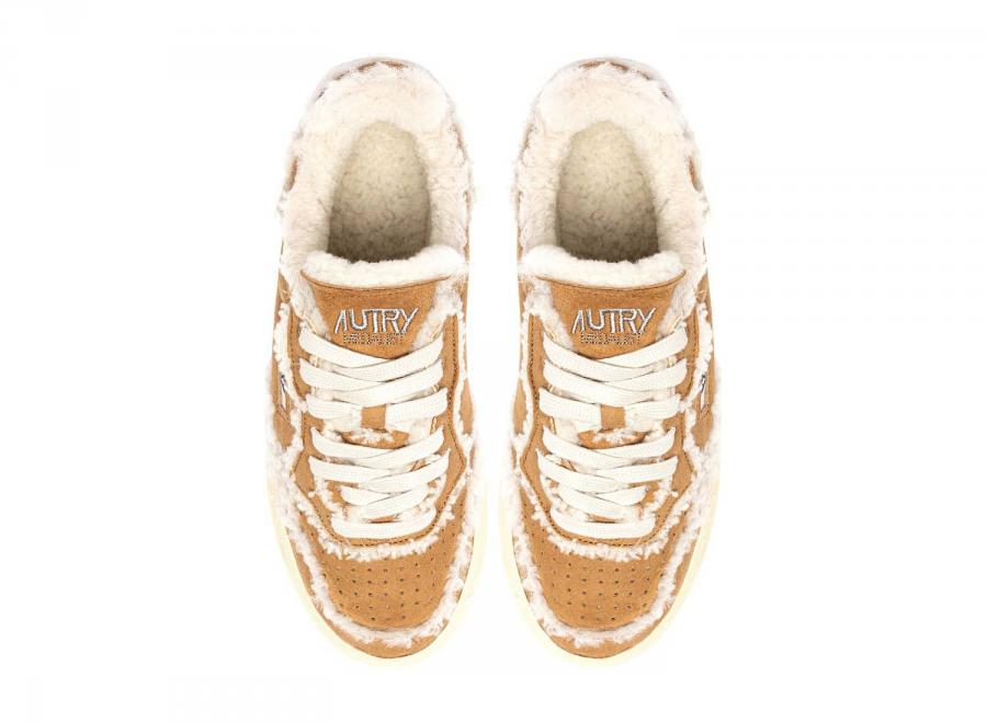 Autry Medalist Low GX01 Suede / Shearling Cognac - Autry