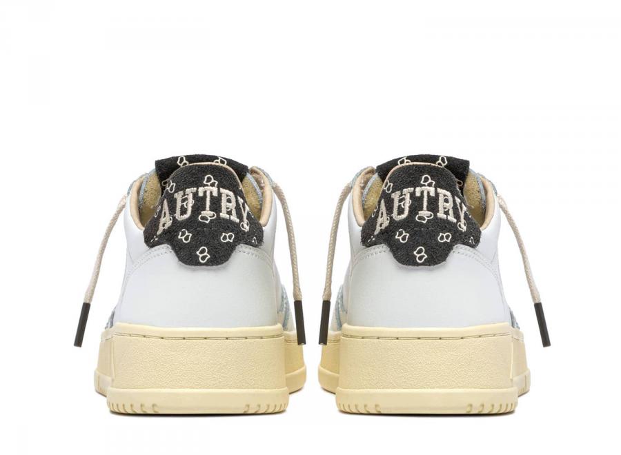 Autry Medalist Low HJ04 Leather / Printed Logo Suede White / Lavagna - Autry