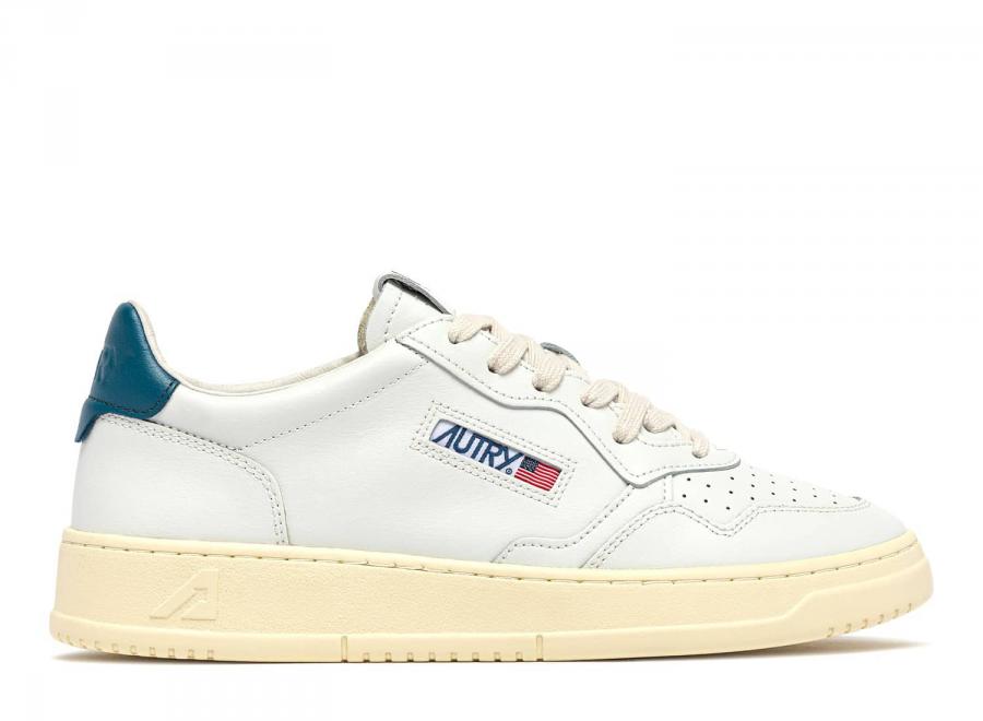 Autry Medalist Low LL29 Leather / Leather White / Mallard Blue - Autry