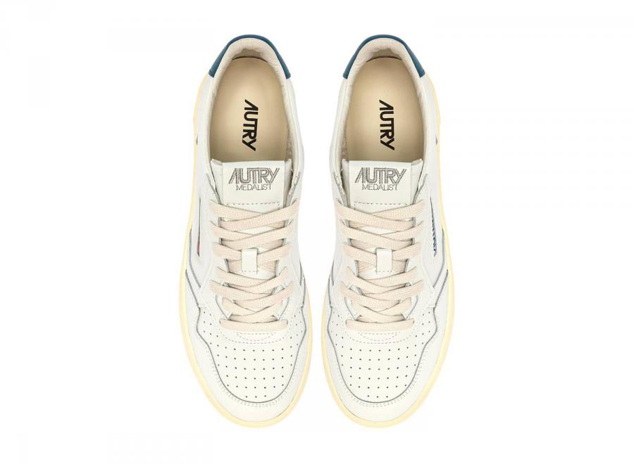 Autry Medalist Low LL29 Leather / Leather White / Mallard Blue - Autry