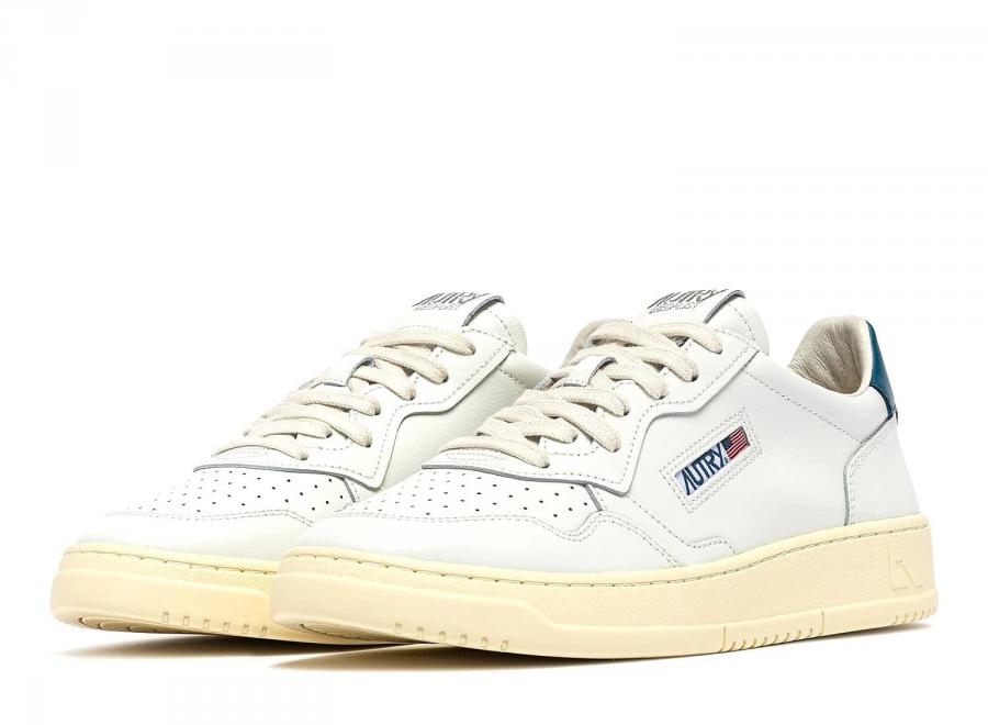 Autry Medalist Low LL29 Leather / Leather White / Mallard Blue - Autry