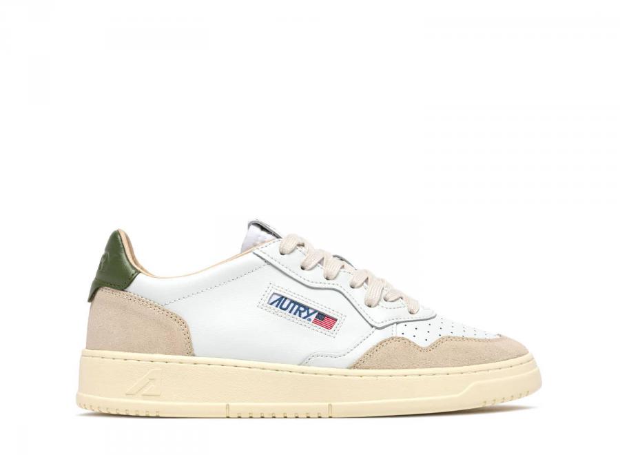 Autry Medalist Low LS17 Leather / Suede White / Bronze Green - Autry