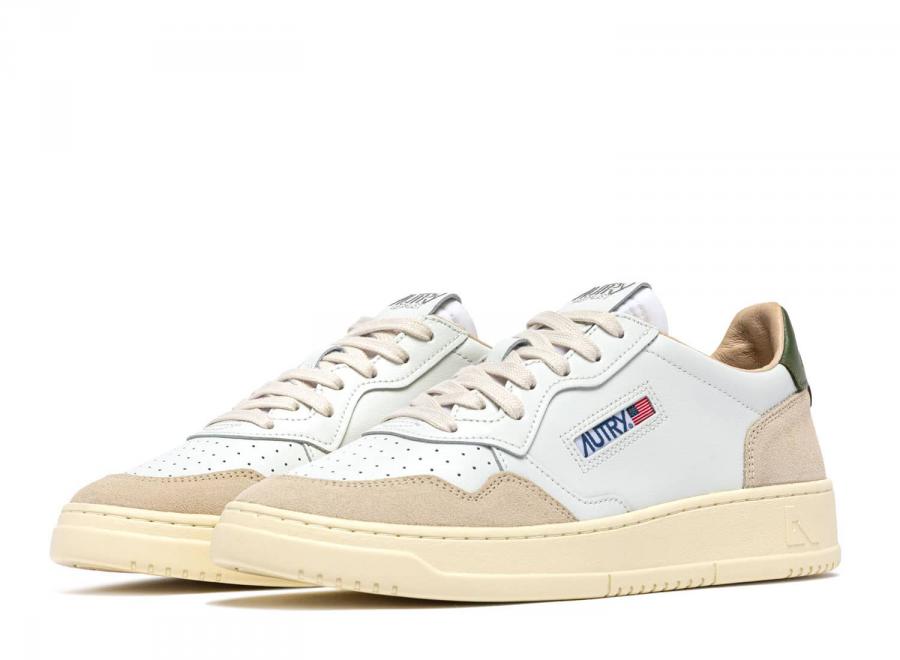 Autry Medalist Low LS17 Leather / Suede White / Bronze Green - Autry