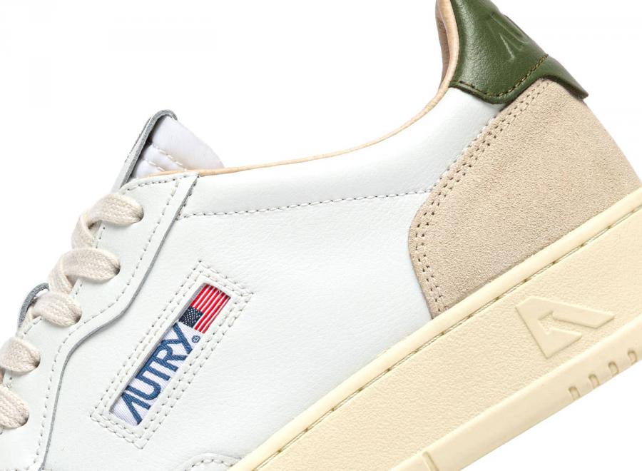 Autry Medalist Low LS17 Leather / Suede White / Bronze Green - Autry