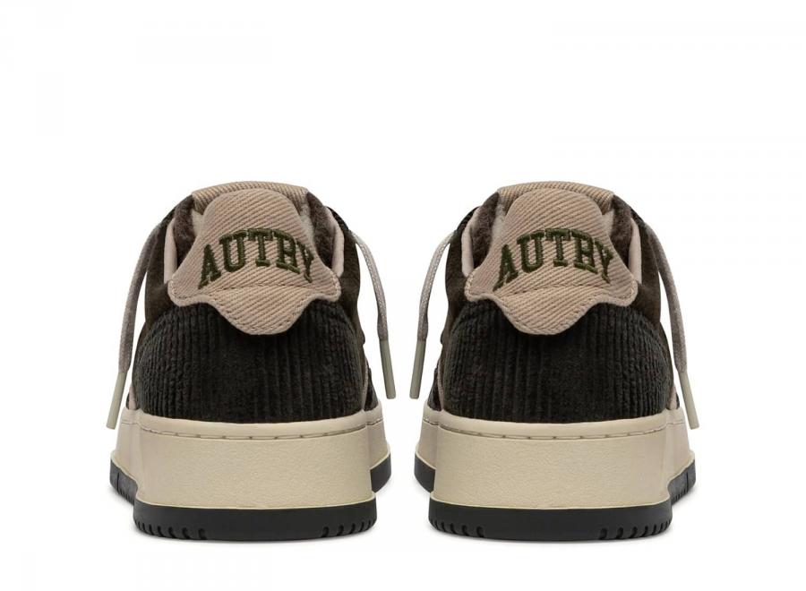 Autry Medalist Low S101 Slipper / Velvet Corduroi / Canvas Brown / Climbing Ivy / Sediment - Autry