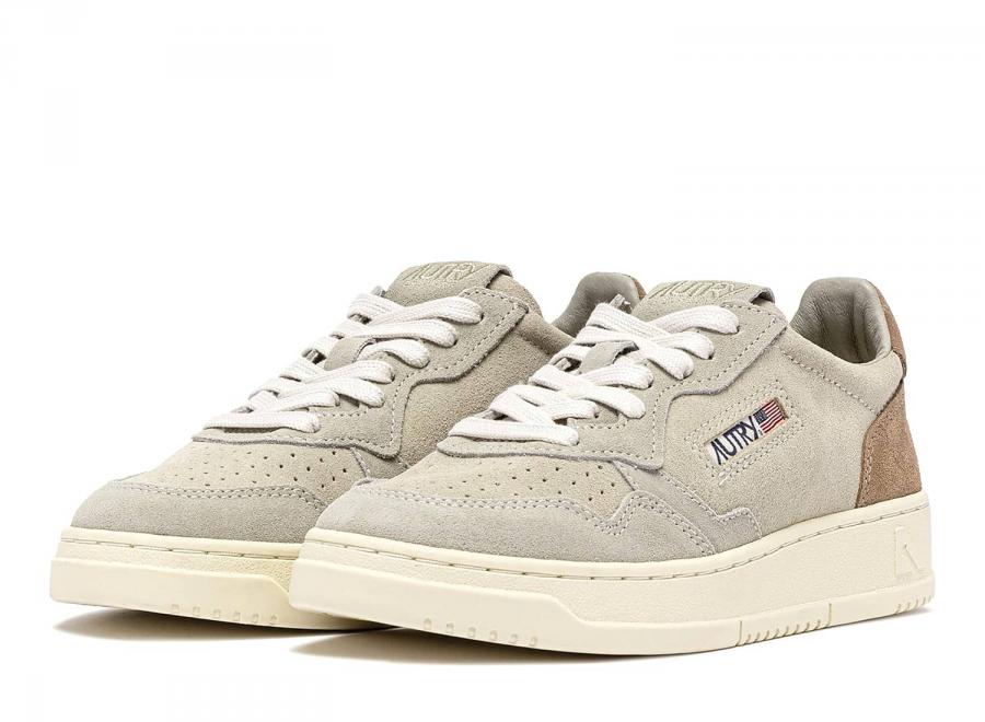 Autry Medalist Low TS37 Tricolor / Suede Cigar / Papyrus / Pelican - Autry