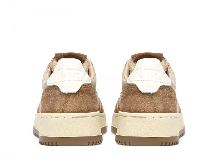 Autry Medalist Low YB01 Laminated Suede Platinum / Beige Sugar - Autry