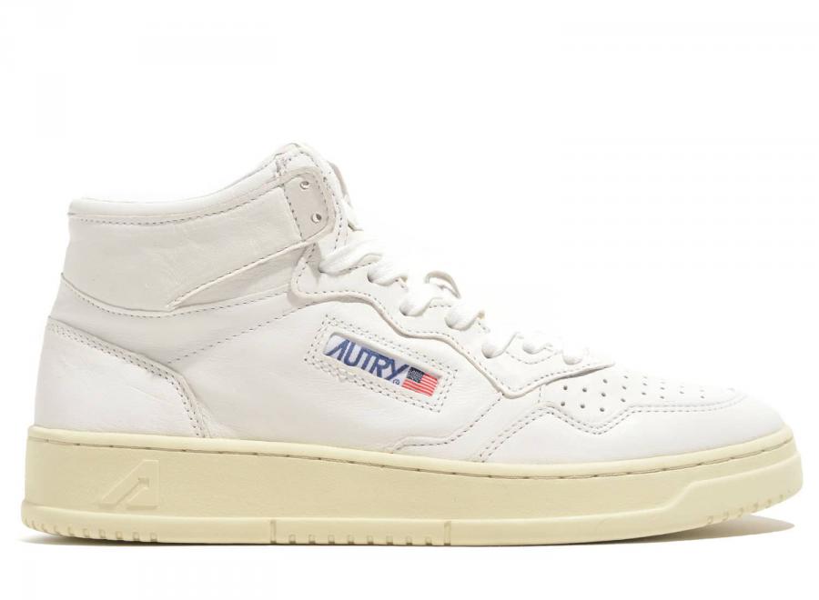 Autry Mid GG04 Leather Goat White - Autry