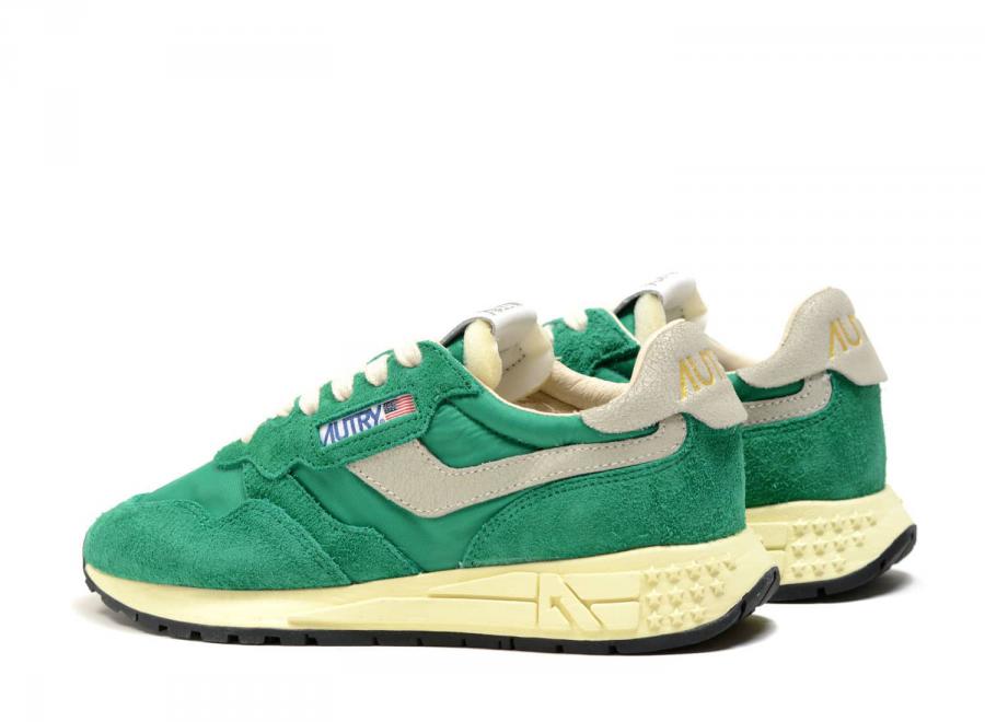 Autry Reelwind NC03 Nylon / Crack Leather White / Green - Autry