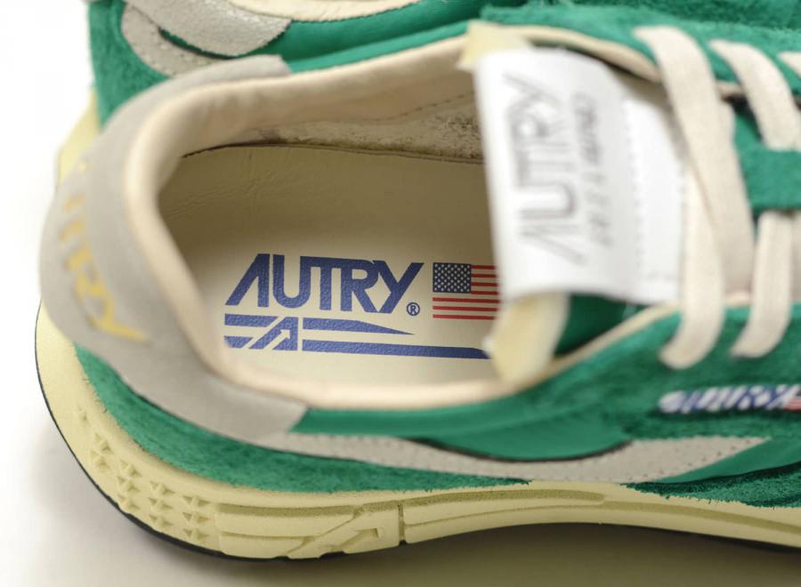 Autry Reelwind NC03 Nylon / Crack Leather White / Green - Autry