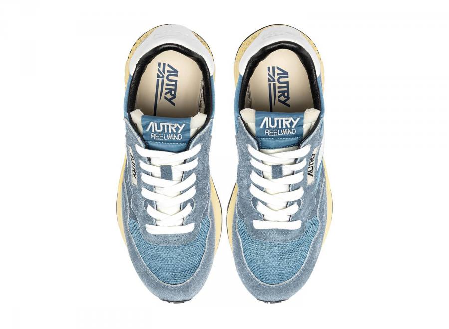 Autry Reelwind Low GQ04 Suede / Nylon / Net / Leather Sky Sugar / White - Autry