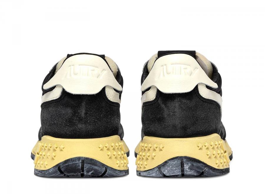 Autry Reelwind Low GQ07 Suede / Nylon / Net / Leather Black Sugar / Marshmallow - Autry