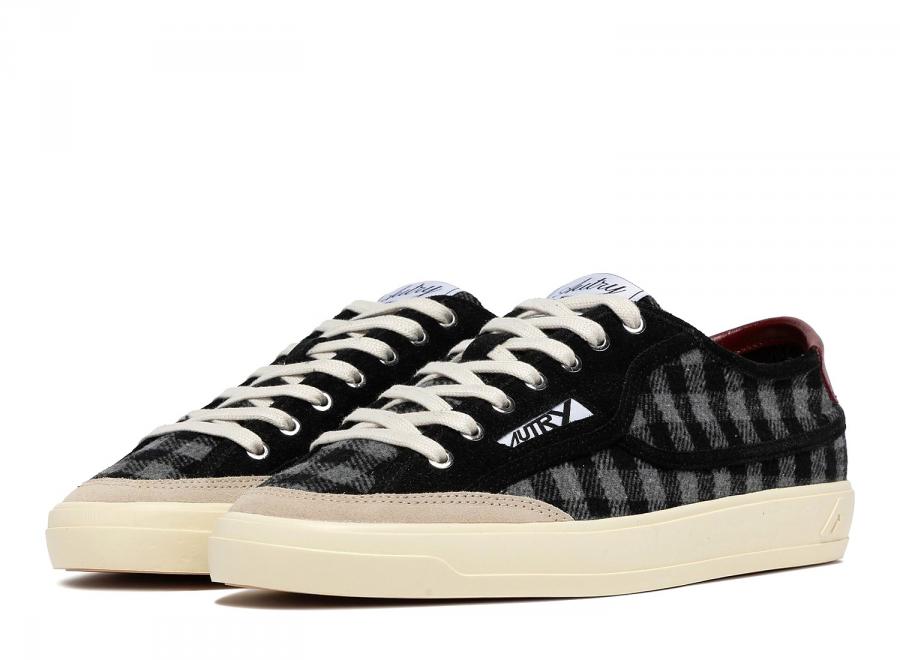 Autry Windscape Low XC03 Check Fabric / Suede / Leather Grey / Black / Syrah - Autry