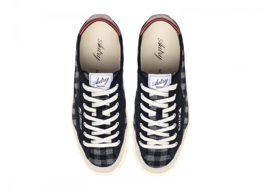 Autry Windscape Low XC03 Check Fabric / Suede / Leather Grey / Black / Syrah - Autry