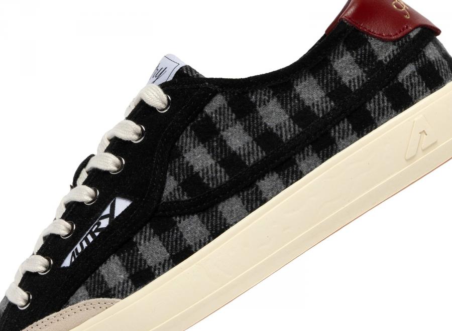 Autry Windscape Low XC03 Check Fabric / Suede / Leather Grey / Black / Syrah - Autry