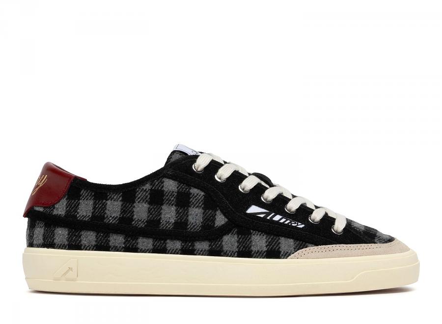 Autry Windscape Low XC03 Check Fabric / Suede / Leather Grey / Black / Syrah - Autry