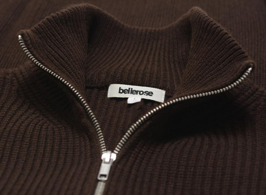 Bellerose Dorzip Knitwear Dark Roast BM262913-DORZIP-748 - Bellerose